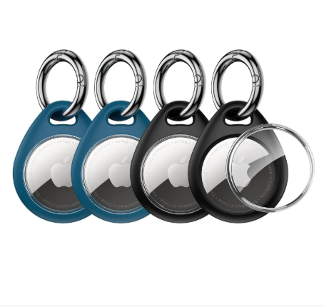 Airtag Holder Keychain, 4 Pack TPU Case for Apple Airtag 1 & 2