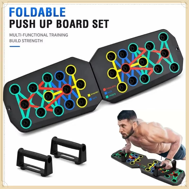 Portable Foldable Push up Board Set with Handles Home Workout Fitness Tool for Chest Abdominal Arm Back Muscle Training