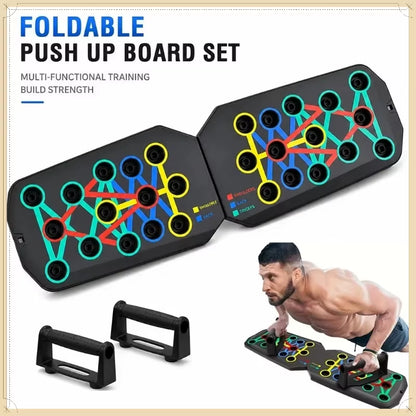 Portable Foldable Push up Board Set with Handles Home Workout Fitness Tool for Chest Abdominal Arm Back Muscle Training