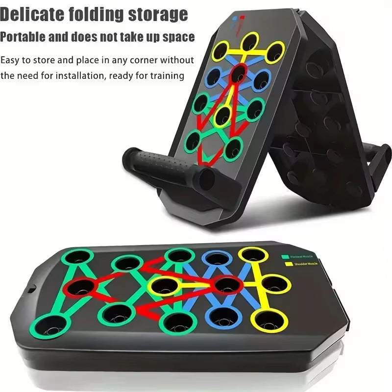 Portable Foldable Push up Board Set with Handles Home Workout Fitness Tool for Chest Abdominal Arm Back Muscle Training