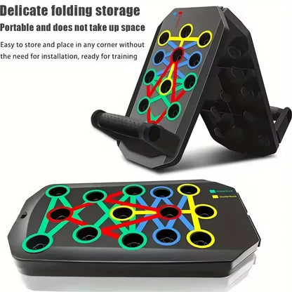 Portable Foldable Push up Board Set with Handles Home Workout Fitness Tool for Chest Abdominal Arm Back Muscle Training